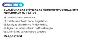 Qual é uma das críticas ao constitucionalismo e Neoconstitucionalismo